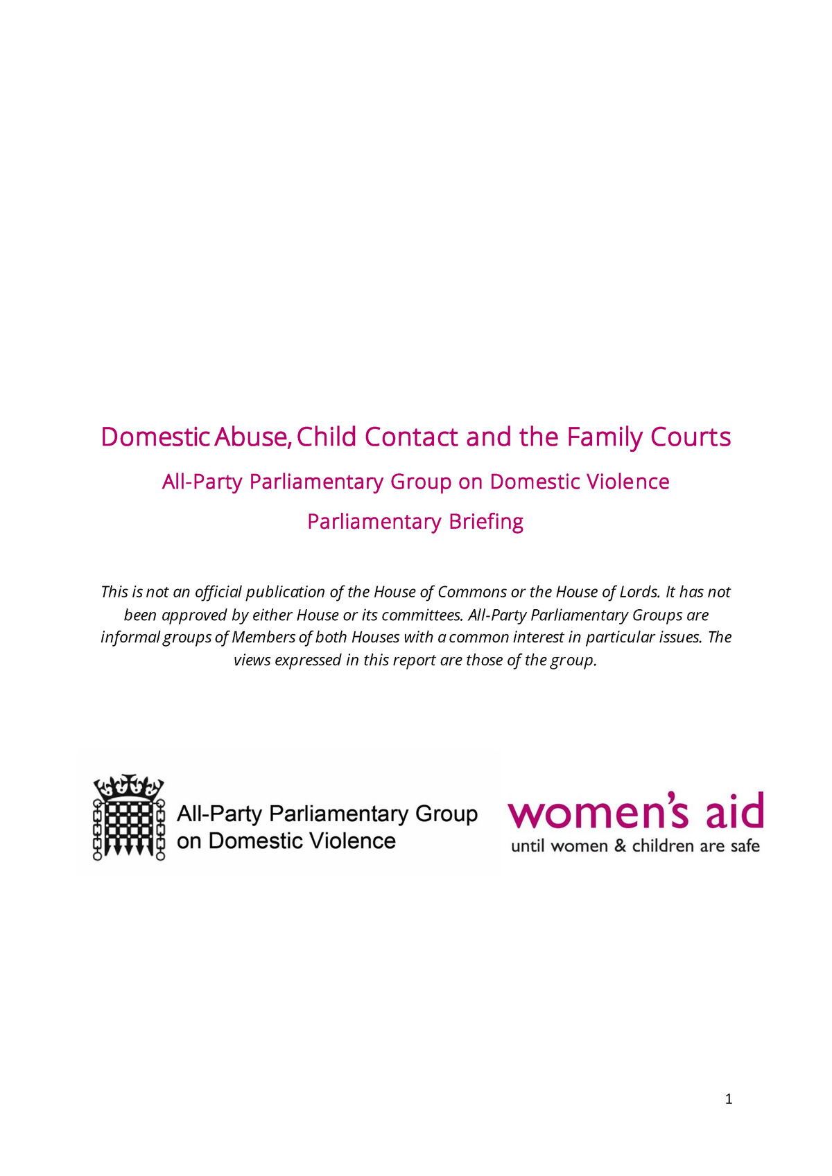 APPG Inquiry Report Domestic Abuse Child Contact And The Family Courts ...