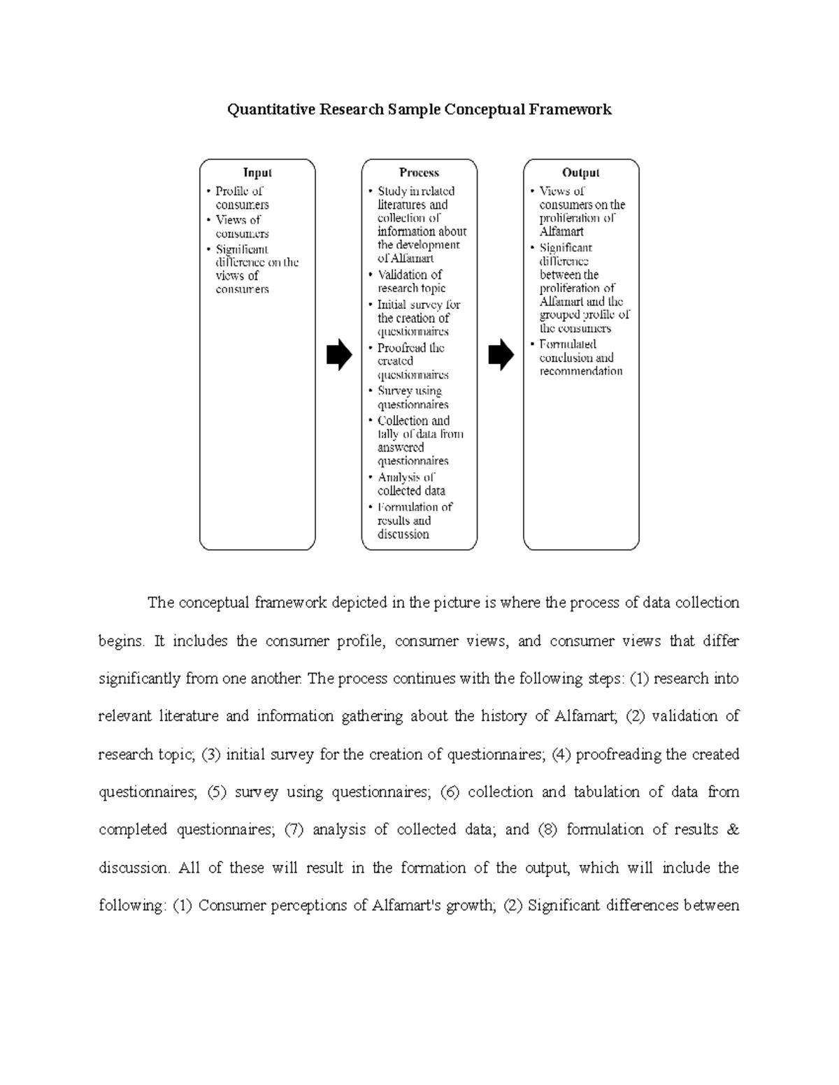 quantitative research framework examples