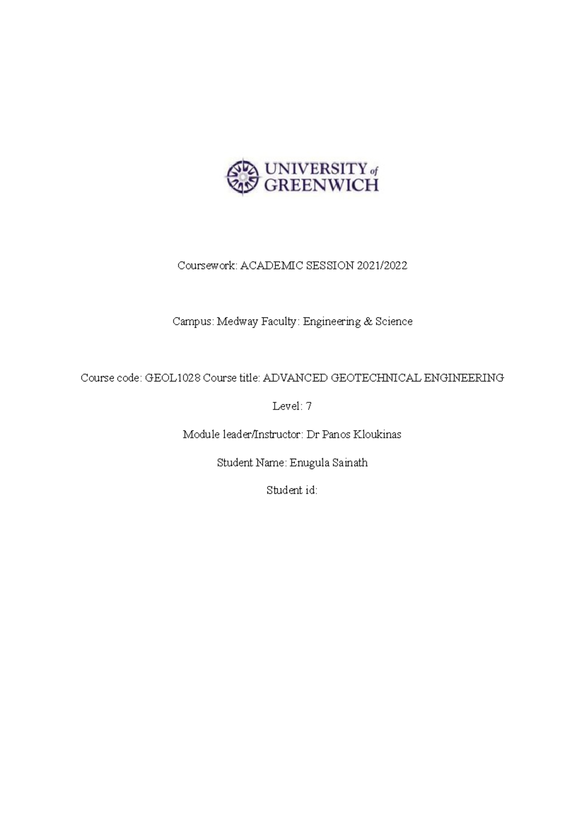 Resit Sainadh - dcdcdc - Coursework: ACADEMIC SESSION 2021/ Campus ...