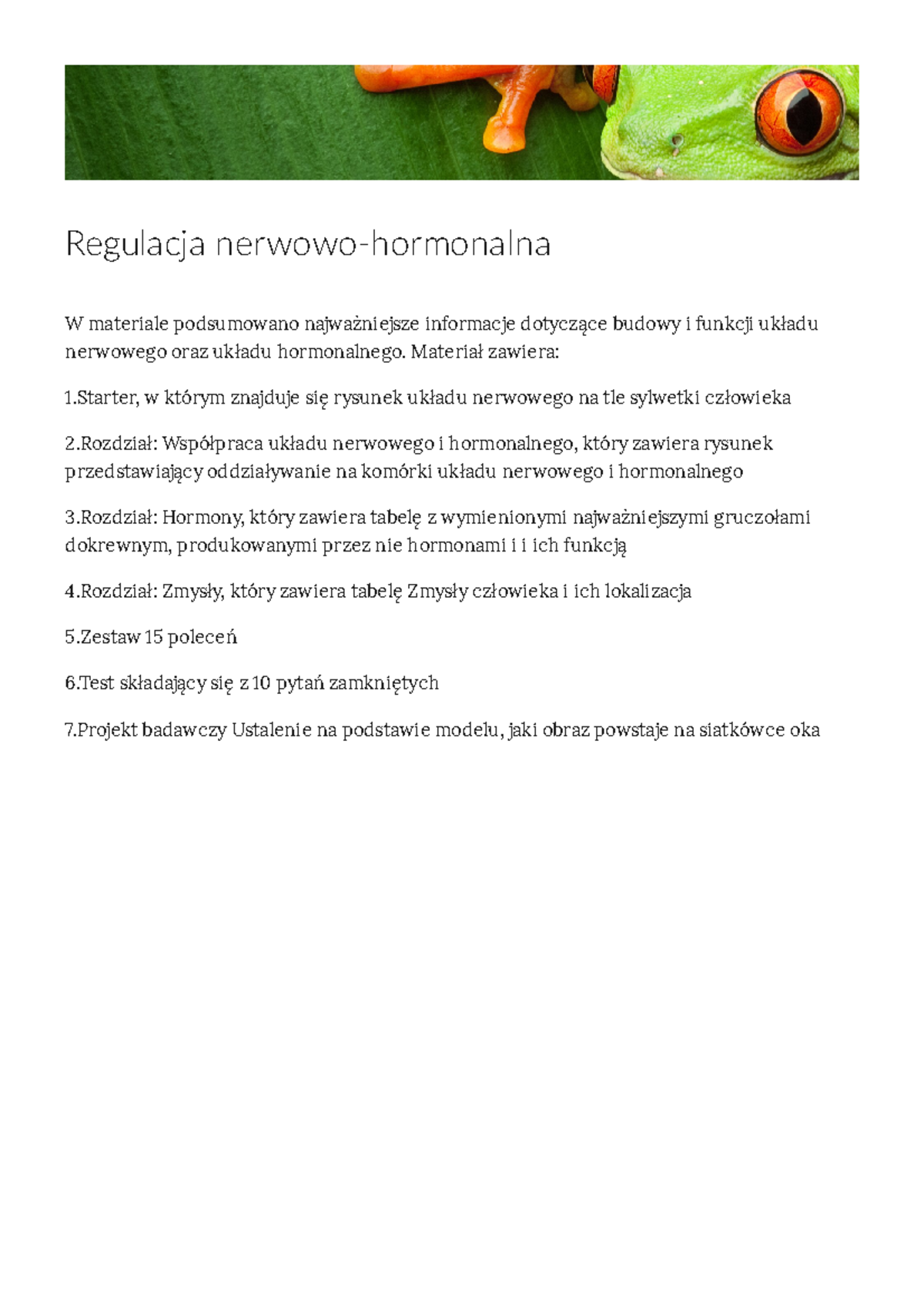 Regulacja nerwowo-hormonalna biologia biologia biologia - Regulacja