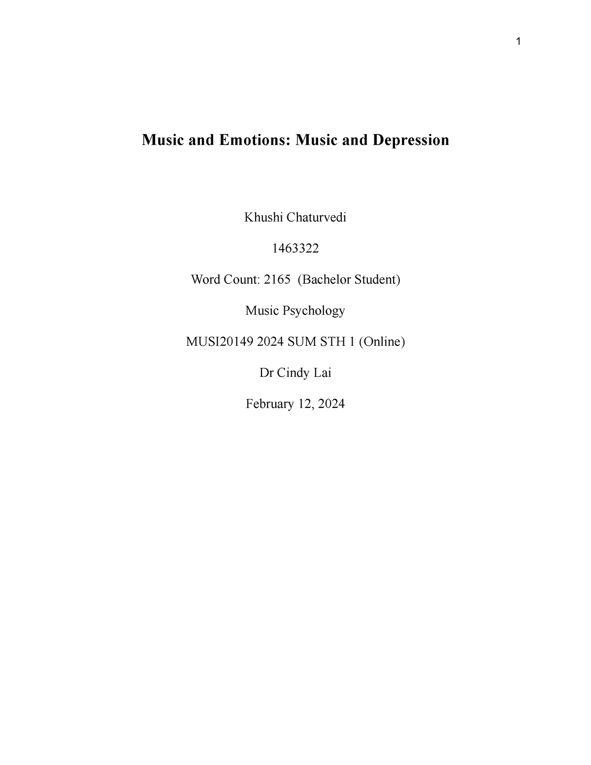 music psychology essay