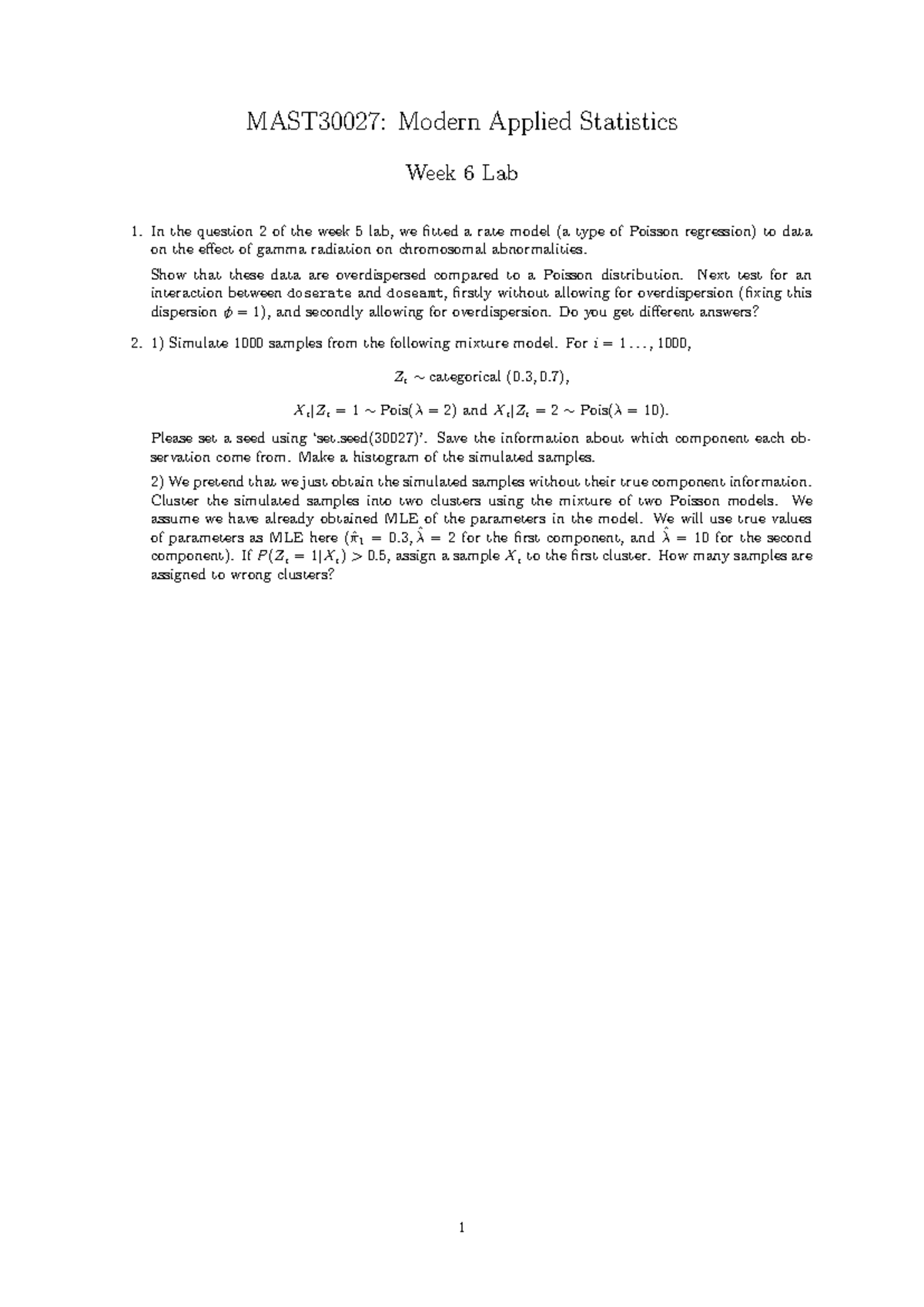 2024 MAST30027 week6 lab - MAST30027: Modern Applied Statistics Week 6 ...