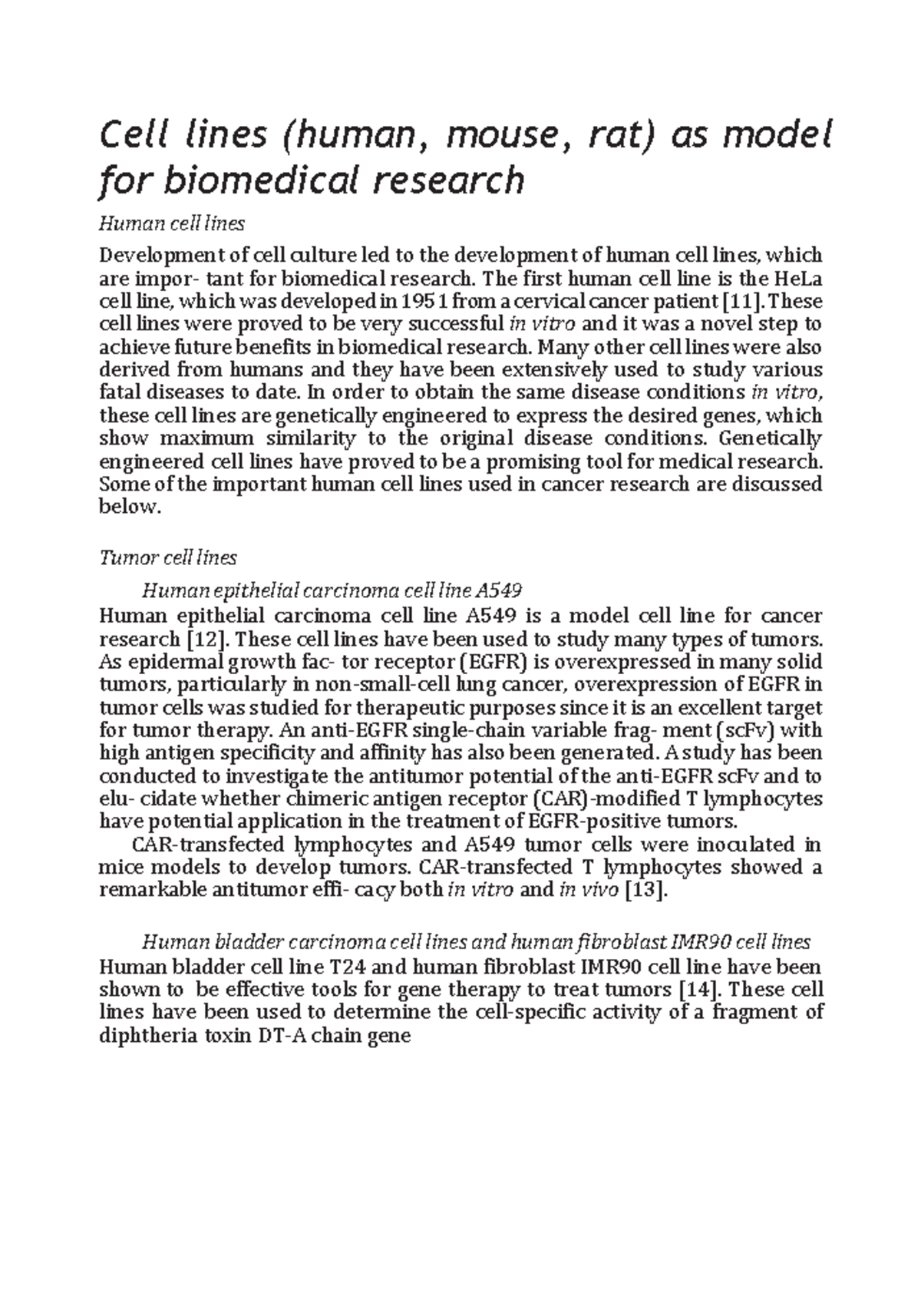 biomedical research course cycle 6