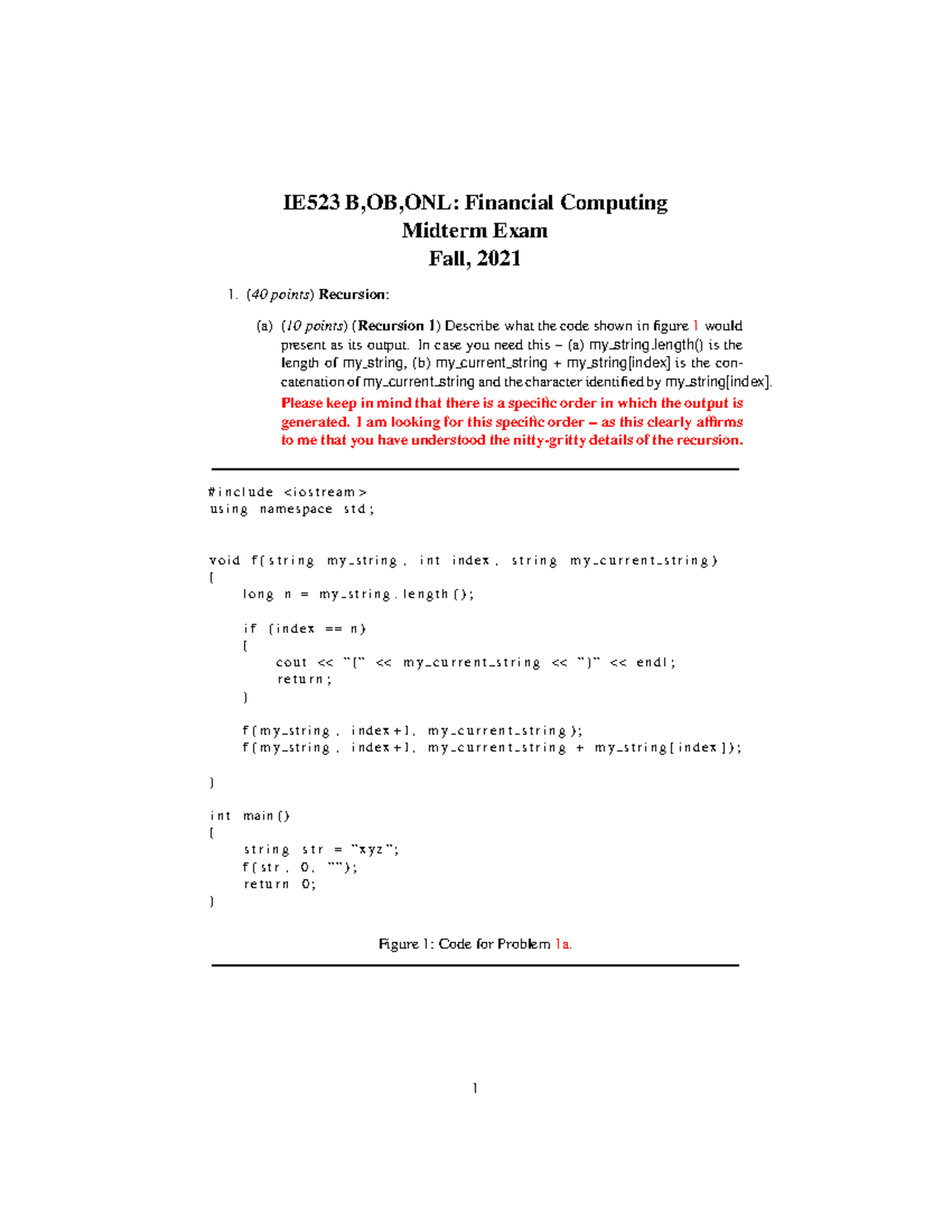 Fall 2021 Midterm Exam - Sdfghjkl - IE523 B,OB,ONL: Financial Computing ...