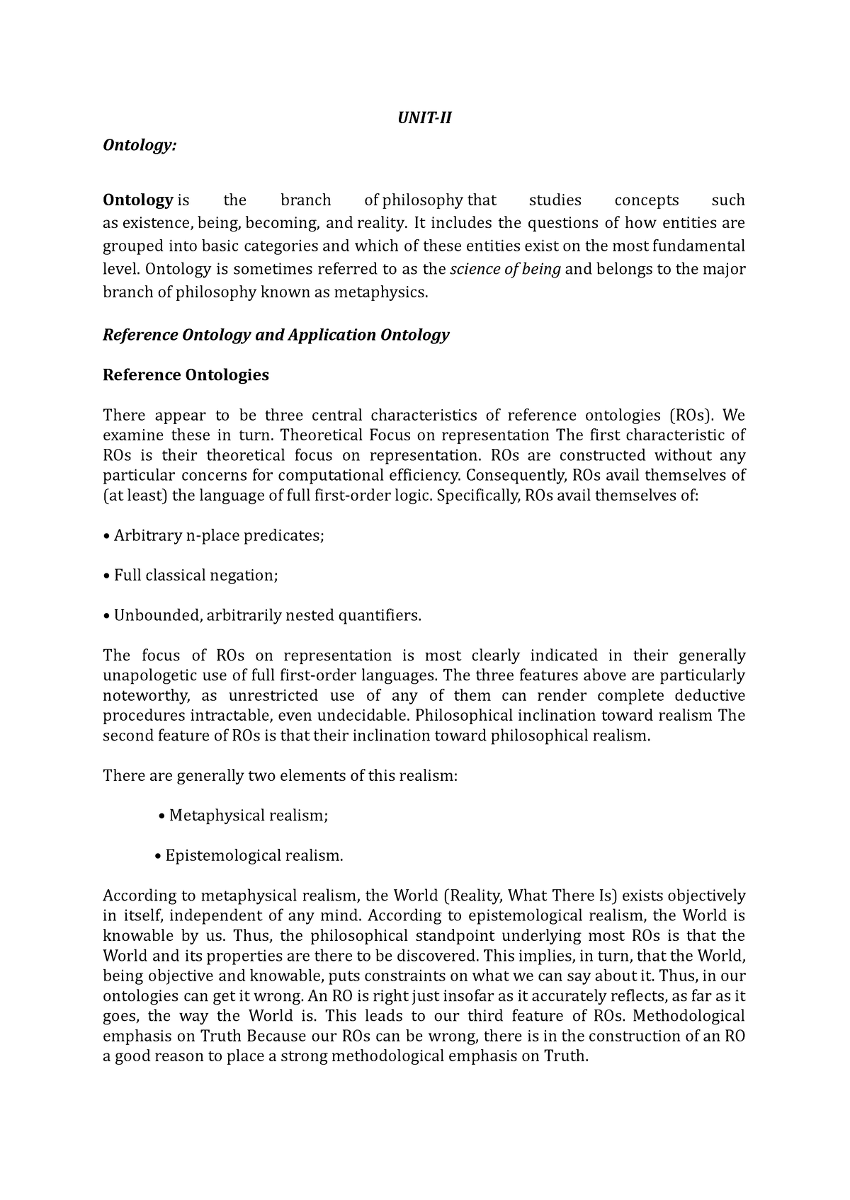 Unit 2 Ontology Of Engineering - UNIT-II Ontology: Ontology Is The ...