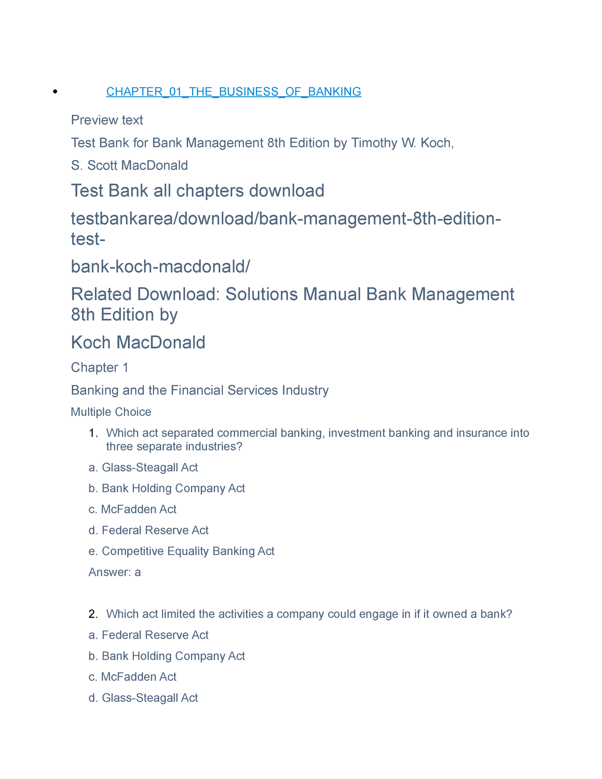 Chapter - AAAA - CHAPTER_01_THE_BUSINESS_OF_BANKING Preview Text Test ...