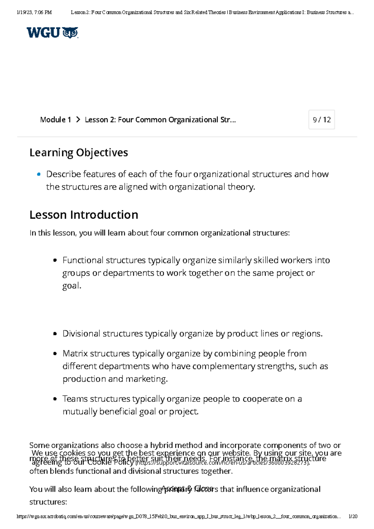 Lesson 2 Four Common Organizational Structures and Six Related Theories ...