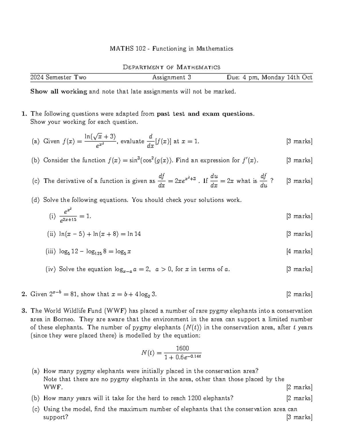 2024 S2 Assignment 3-2 - MATHS 102 - Functioning in Mathematics ...