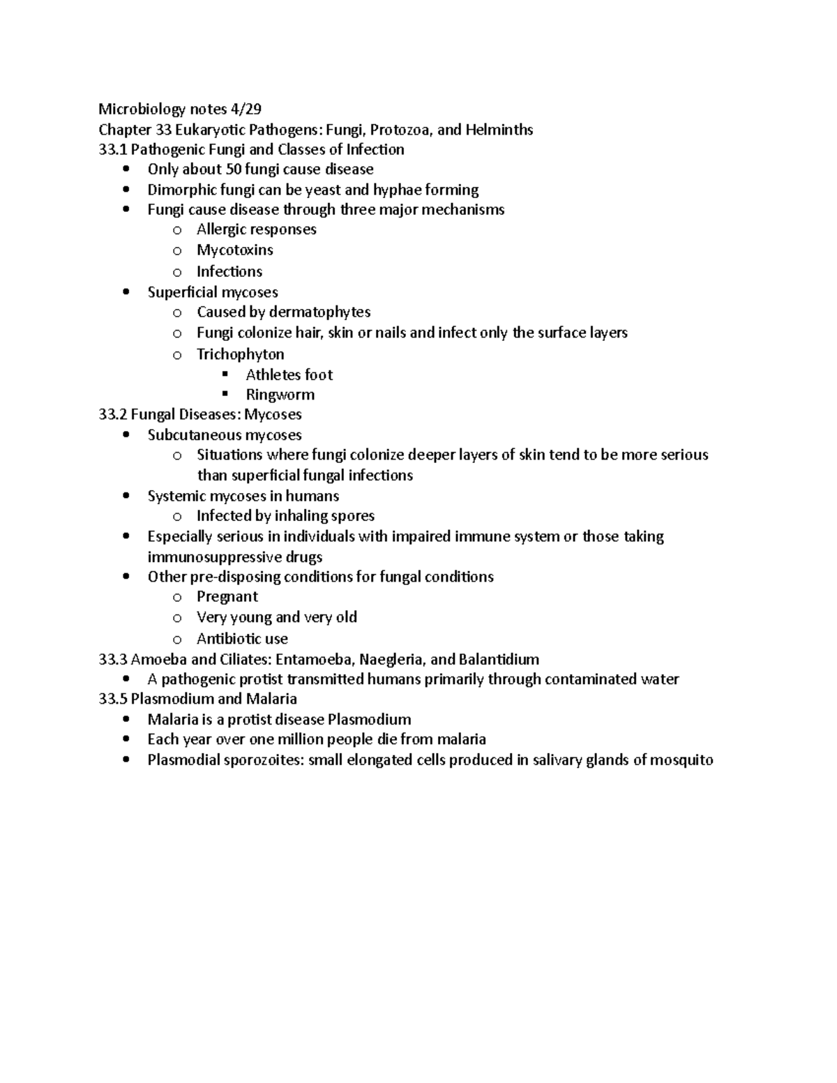 Microbiology notes 4:29 - Microbiology notes 4/ Chapter 33 Eukaryotic ...