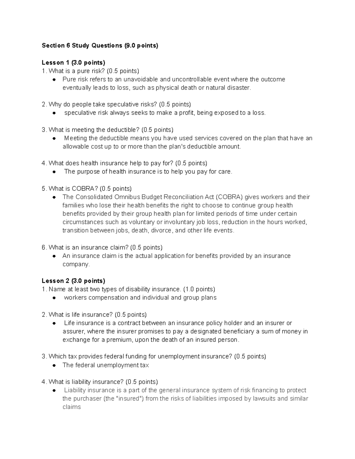 Studyq 6APruitt - Section 6 Study Questions (9 Points) Lesson 1 (3 ...