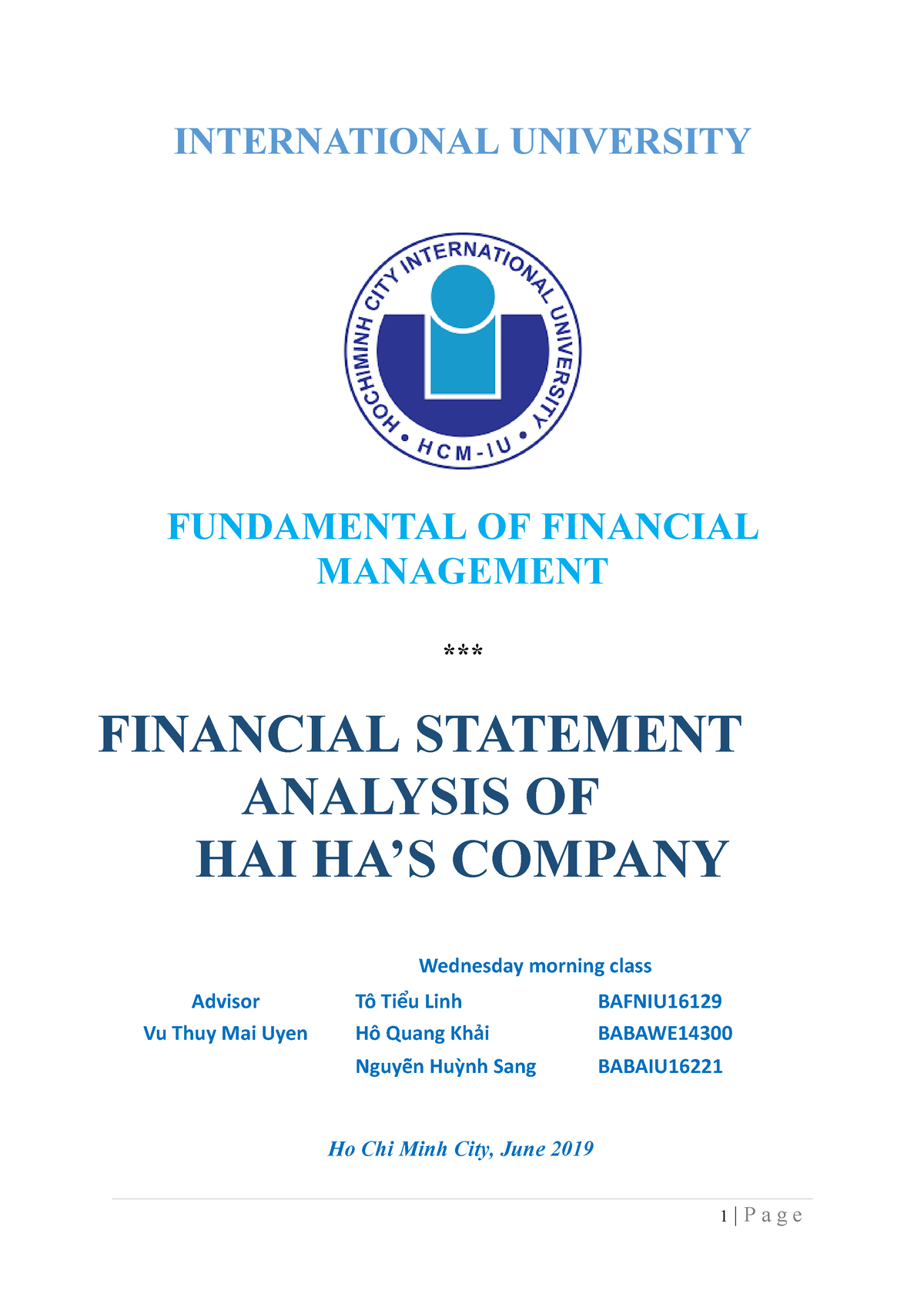 dissertation on analysis of financial statement