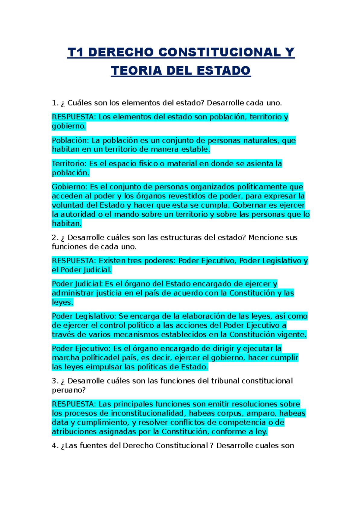 T1 Derecho Constitucional Y Teoria DEL Estado - T1 DERECHO ...