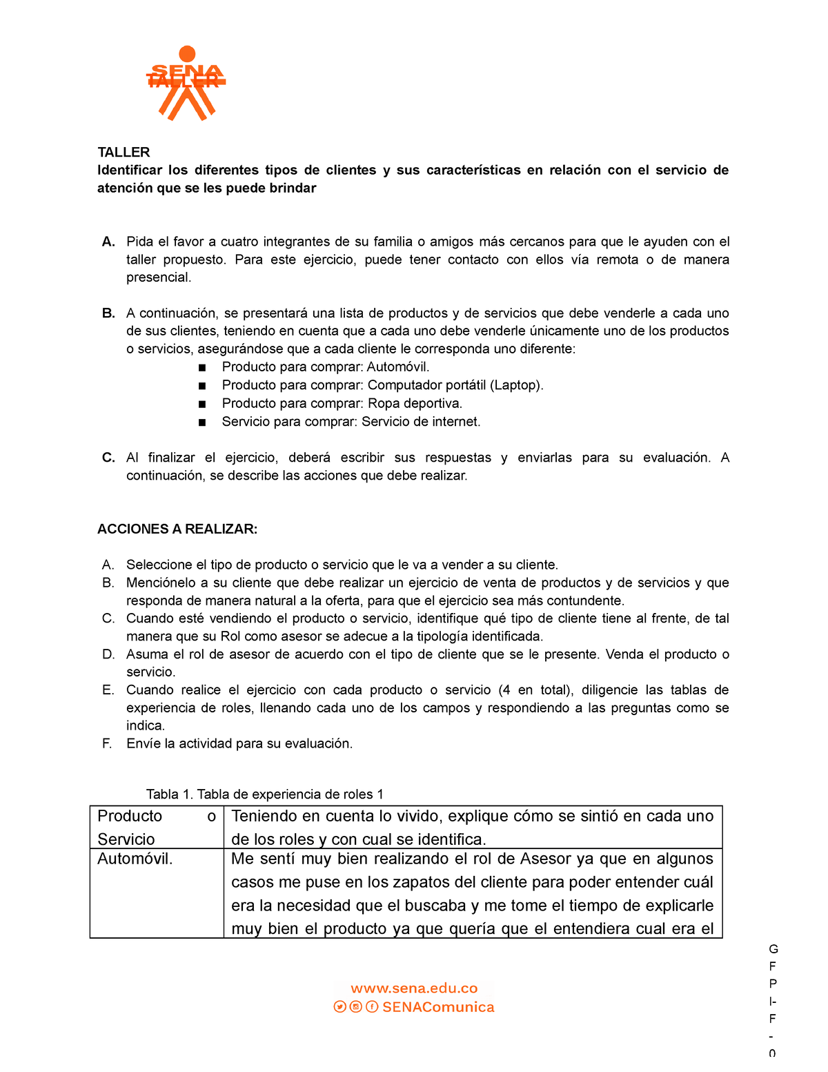 Anexo Taller Aa1 Ev01 Trabajo Del Sena De Servicio Al Cliente Trabajo Aa1 Ev01 Para Que Las 6939