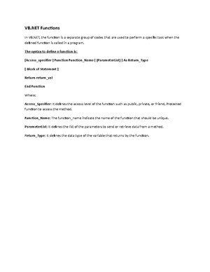 IDEcomponents of VB.net - VB IDE components The full name of IDE is an ...