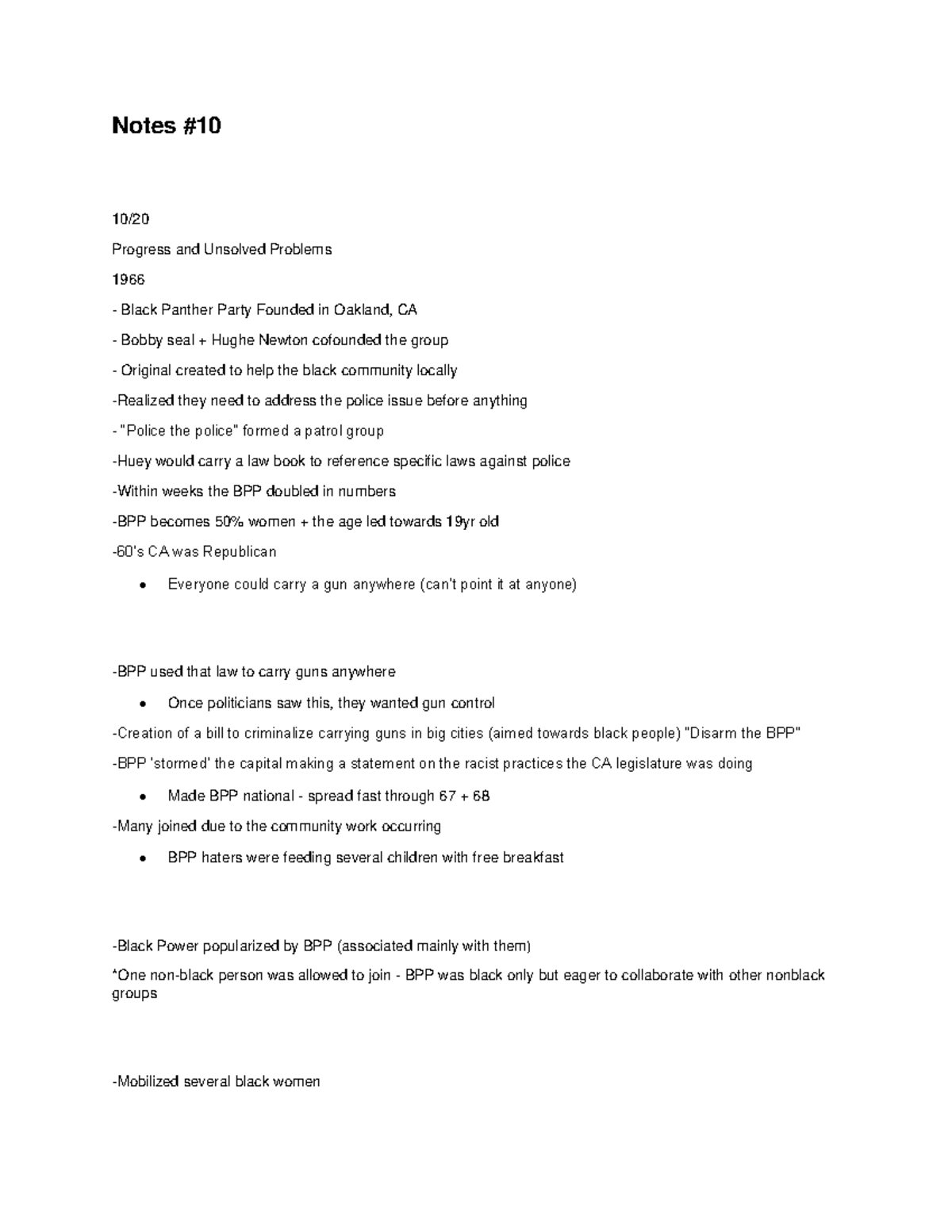 Notes #10 - The Path to Freedom Lecture - Notes 10/ Progress and ...