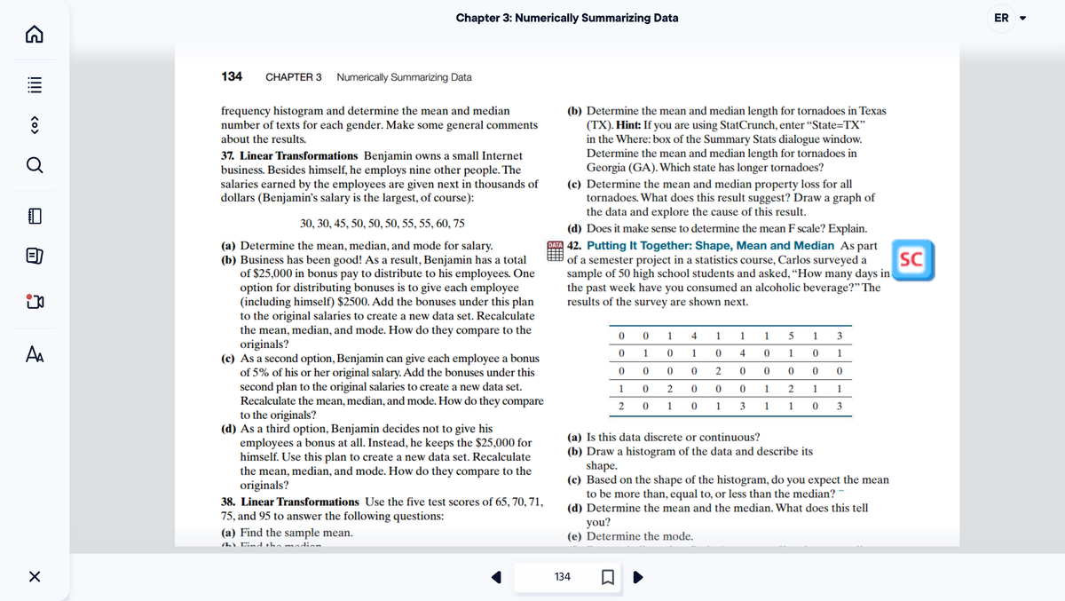 Mpage 134 - Page 134 - Chapter 3: Numerically Summarizing Data ER 134 ...