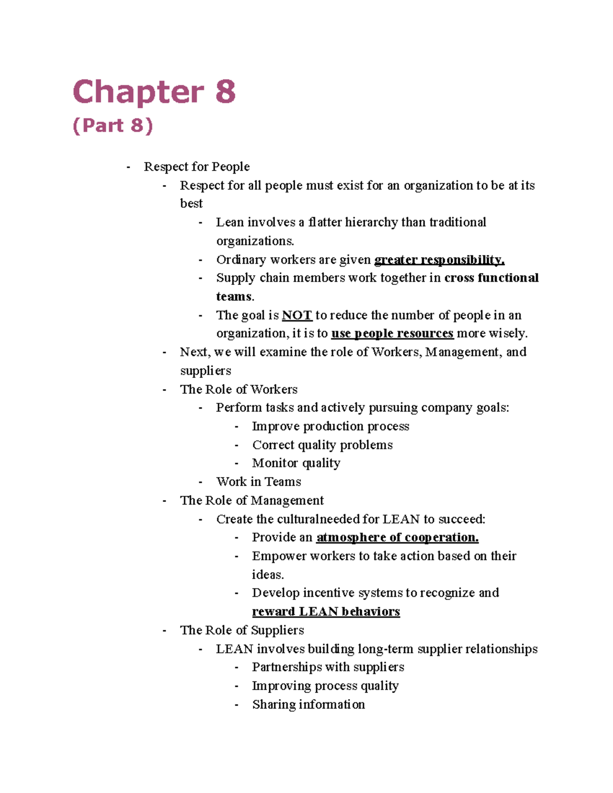 Supply Chain Chapter 8 Flashcards – LMFMNI