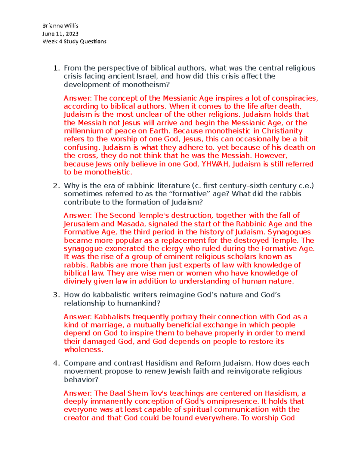 Week 4 Study Questions - answers - June 11, 2023 Week 4 Study Questions ...