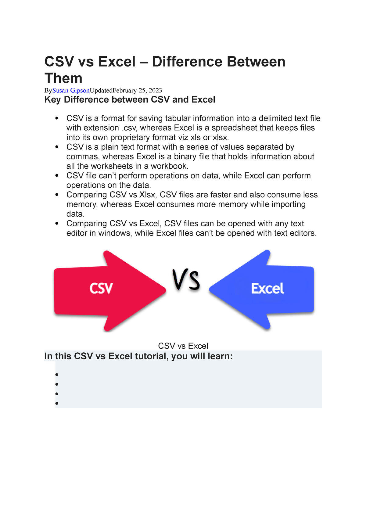 Csv Vs Excel Csv Whereas Excel Is A Spreadsheet That Keeps Filesinto 8564