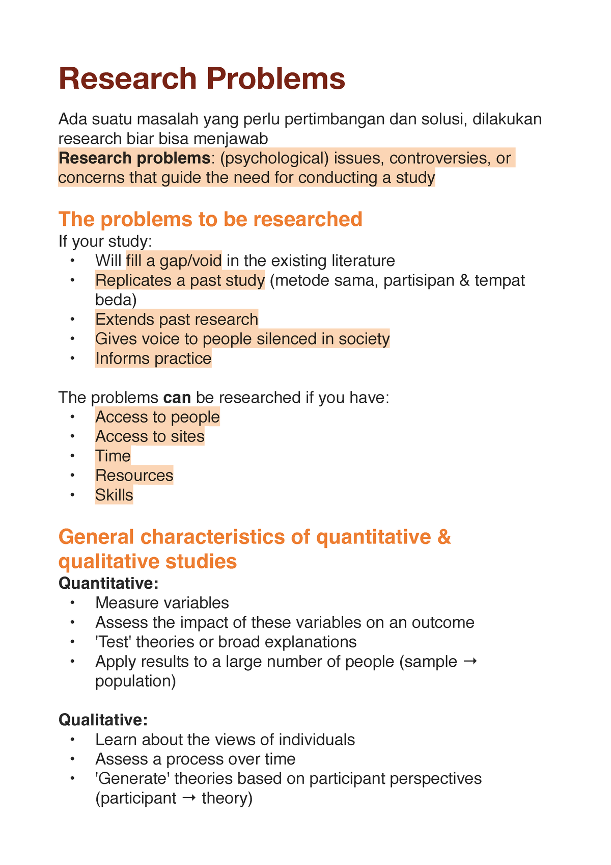 Research Problems - Masalah yang cenderung muncul dalam penelitian ...