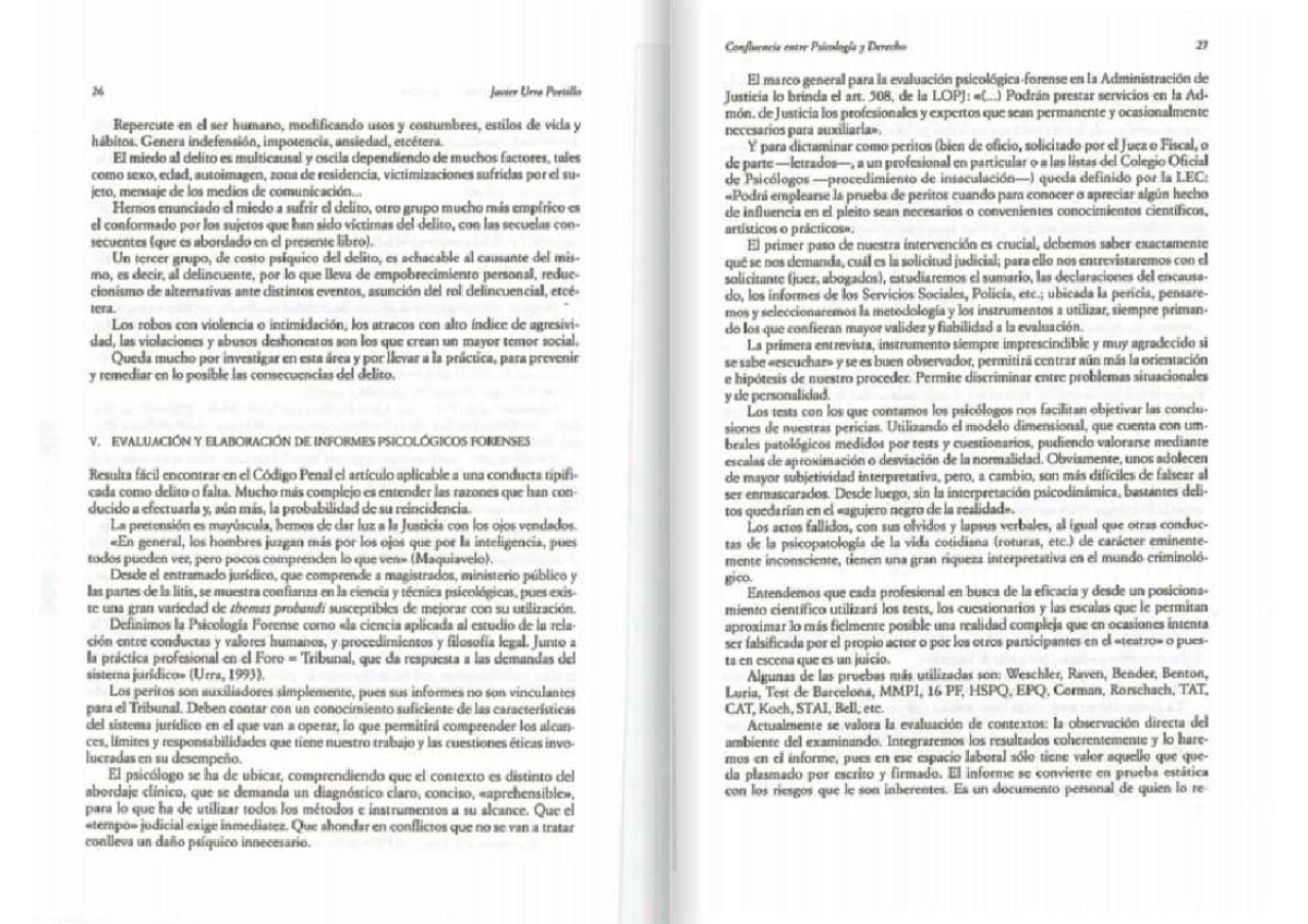 525366291 2 Urra J Tratado de psicologi a forense Capi tulo 1 V y VII