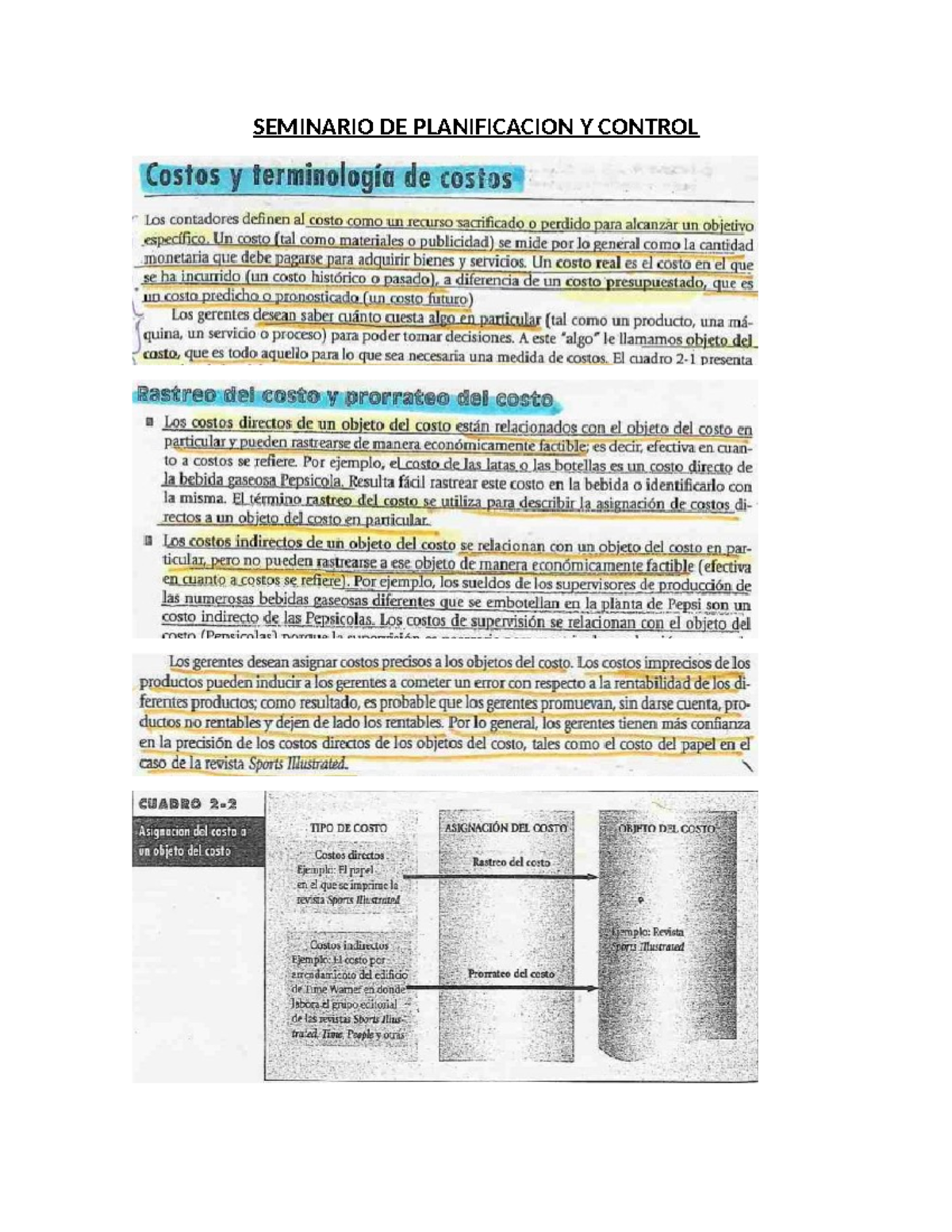 Resumen Seminario DE Planificacion Y Control Capitulo 2 - SEMINARIO DE ...