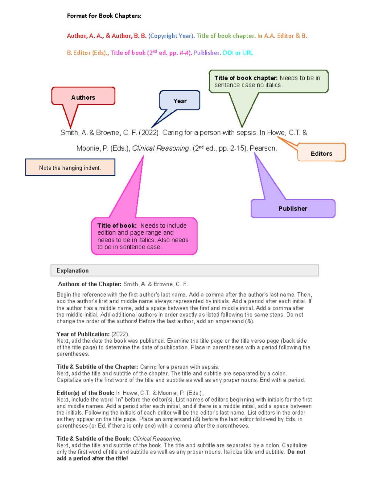 How to reference a book chapter - Year Format for Book Chapters: Author ...