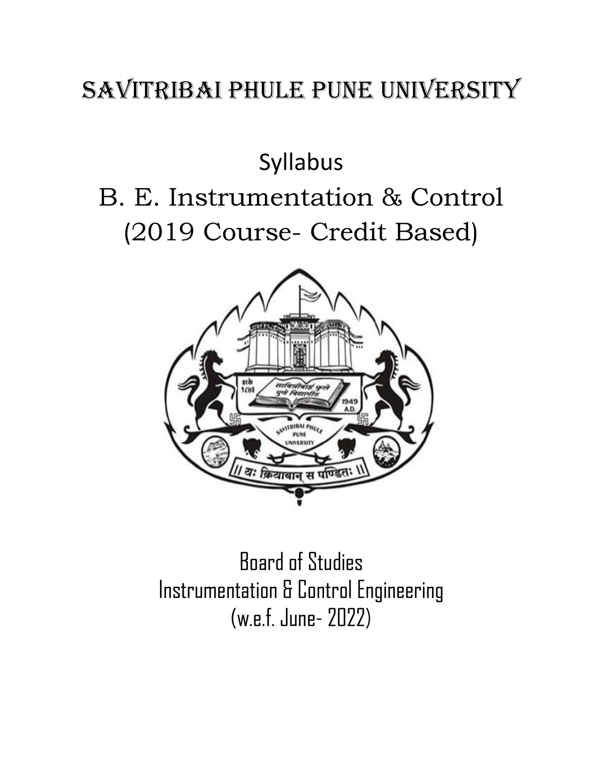 BE Instrumentation 2019 Course Final - SAVITRIBAI PHULE Pune UNIVERSITY ...