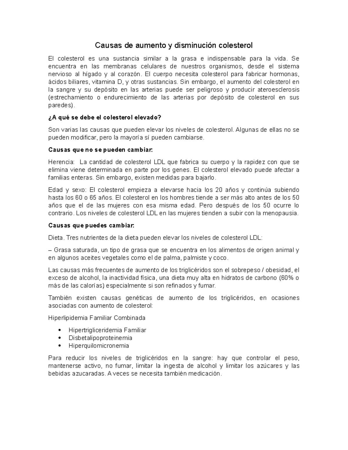 Aumento de trigliceridos por alcohol Aumento de trigliceridos por alcohol