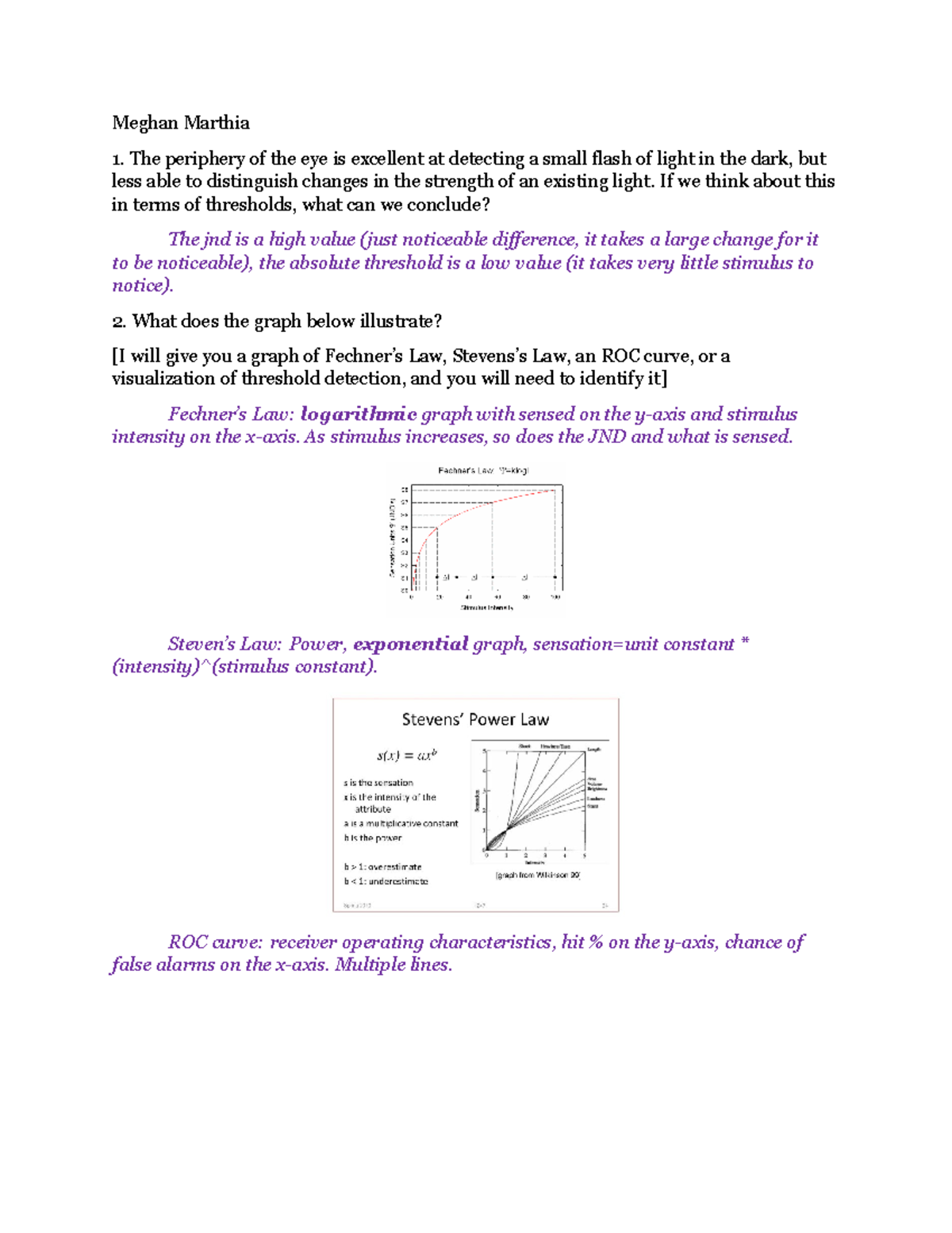 Perception Exam 1 Study Guide - Meghan Marthia The periphery of the eye ...