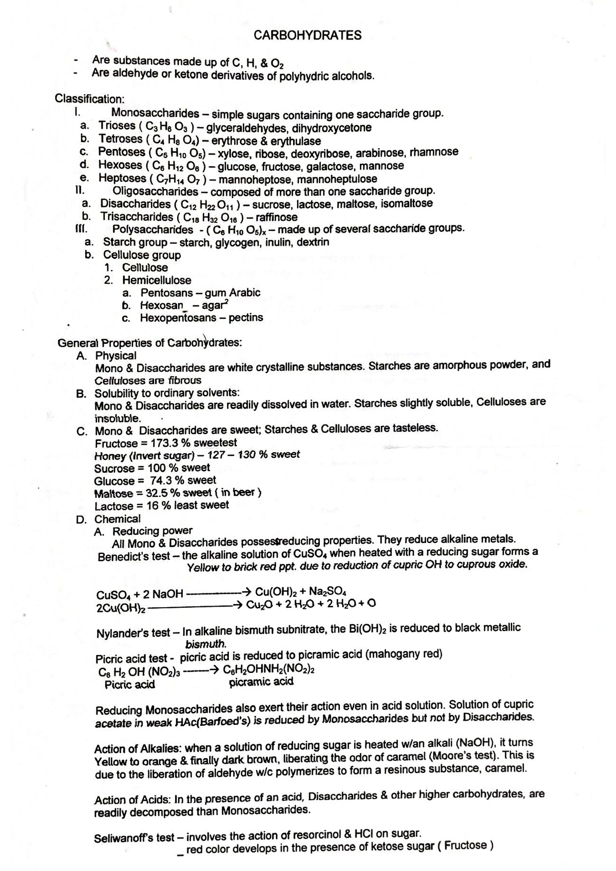 Carbohydrates Lecture Biochemistry - Studocu