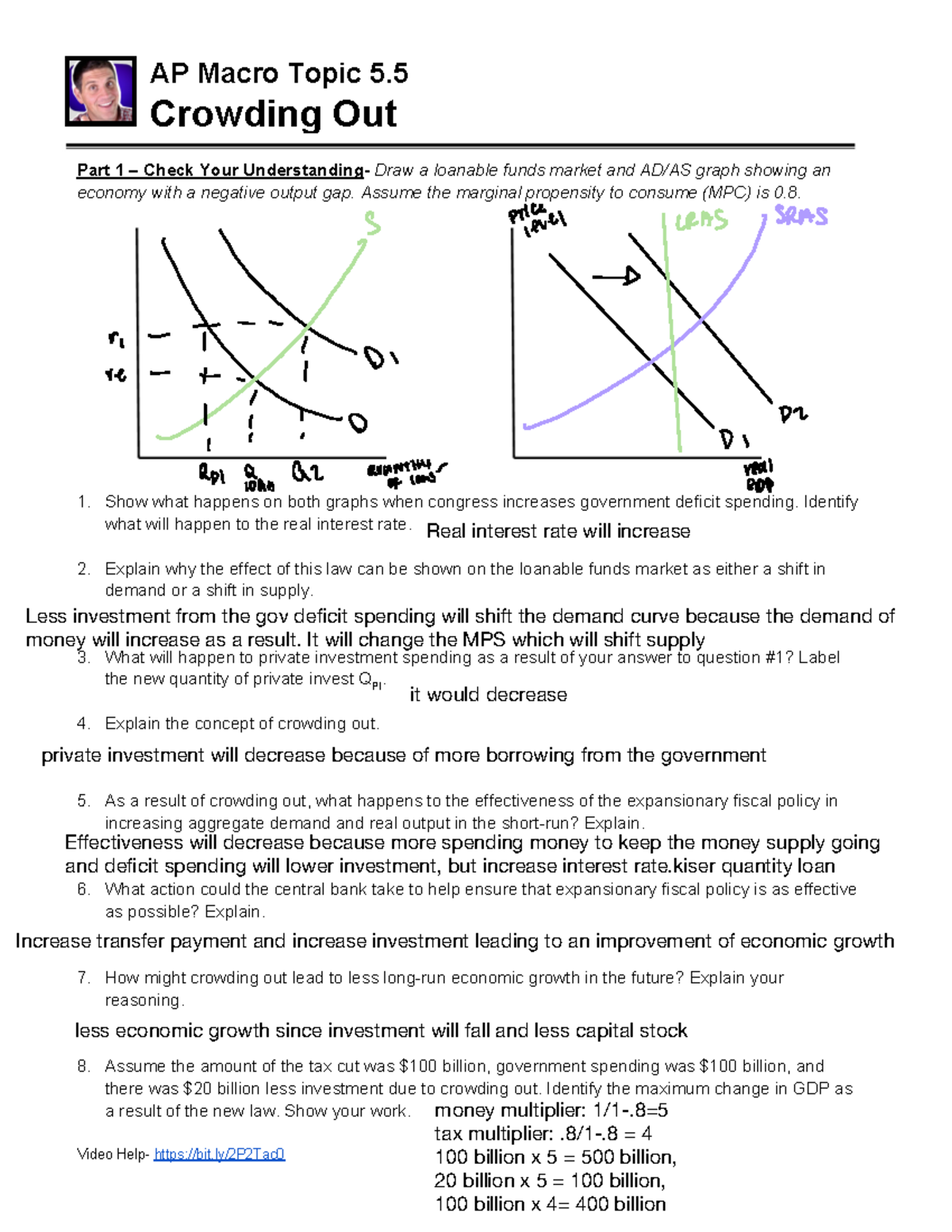 Macro Topic 5.5- Crowding Out - AP Macro Topic 5. Crowding Out Part 1 ...