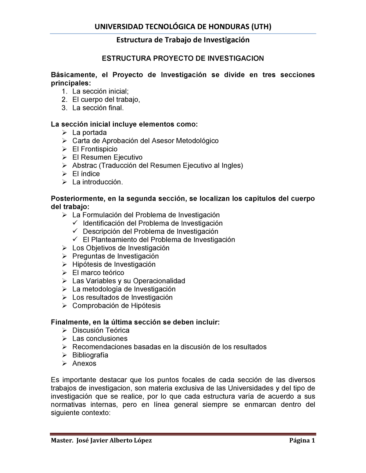 Estructura Proyecto De Investigacion Estructura De Trabajo De Investigación Estructura 9192