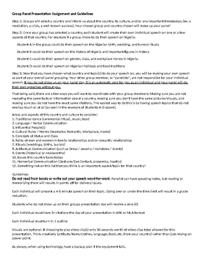 Group Panel Presentation Assignment and Guidelines.docx - Group Panel ...