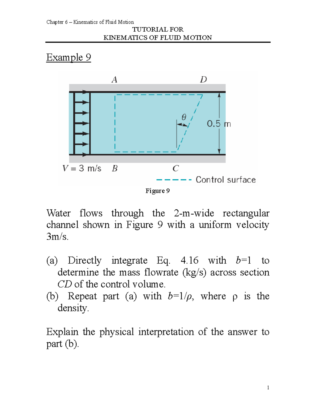 Velocity field tutor 2 - Chapter 6 Kinematics of Fluid Motion TUTORIAL ...