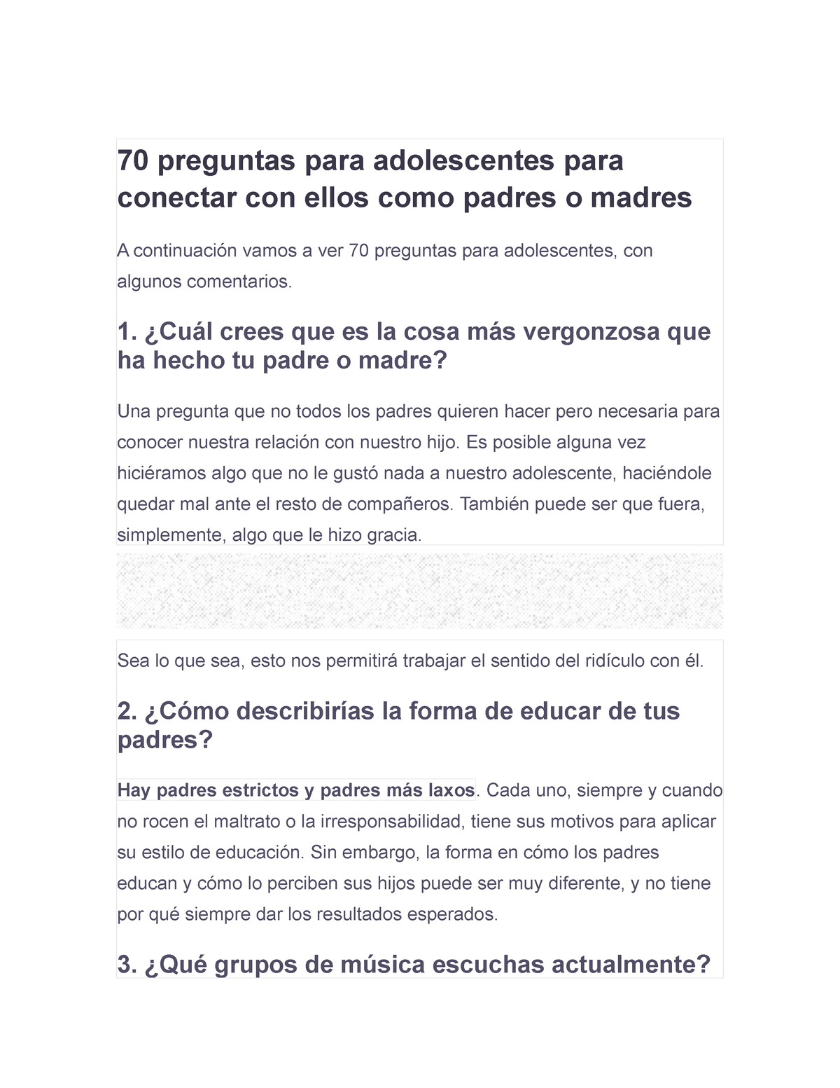 preguntas para adolescentes para conectar con ellos como padres o madres Cuál crees que