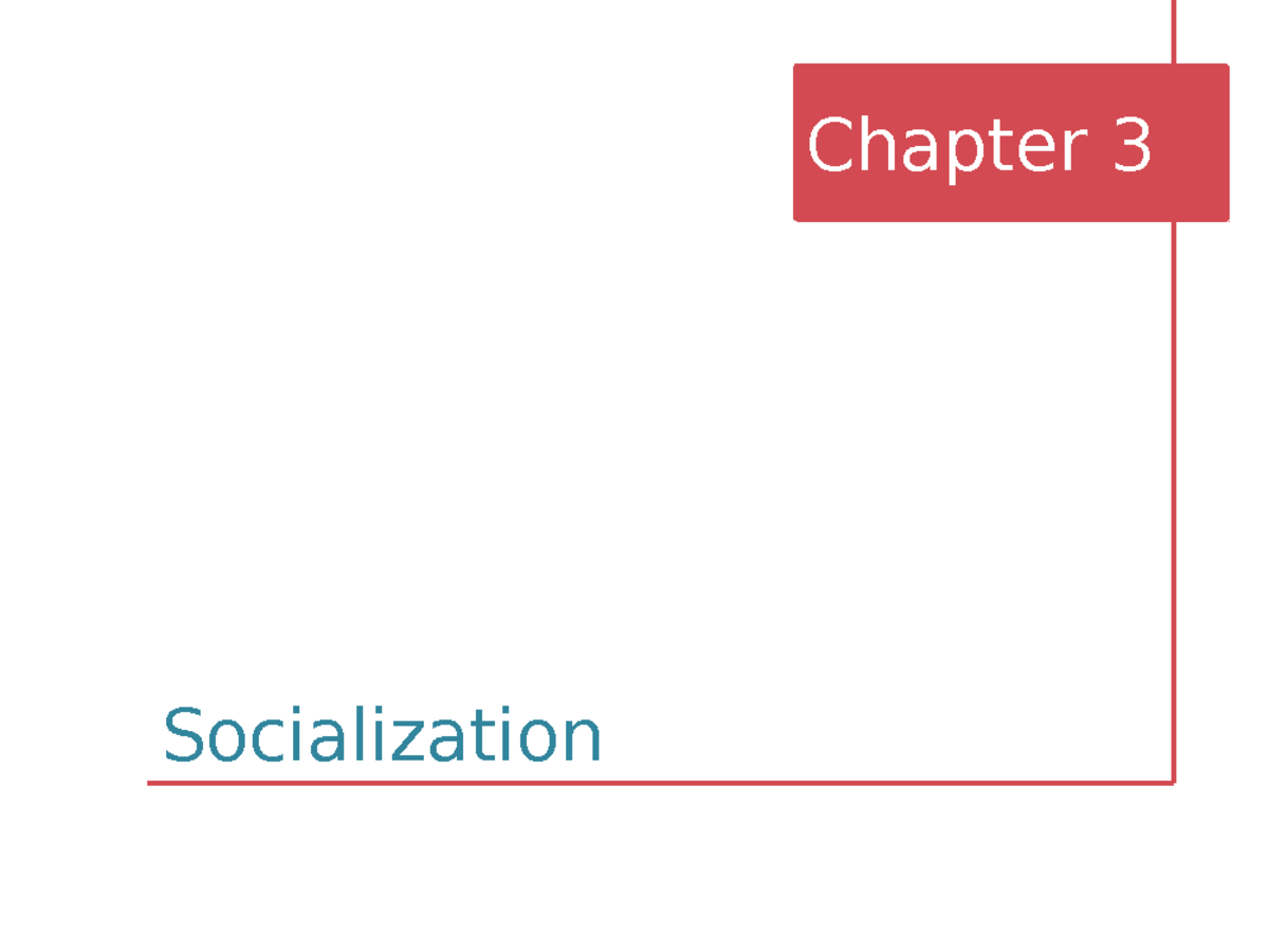 Lecture 3 - Socialization - Chapter 3 Socialization Introduction: What ...