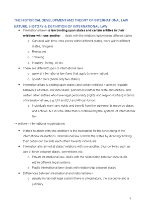Notes - STUDY THEME 2: SOURCES OF INTERNATIONAL LAW 1. TREATIES AS A ...