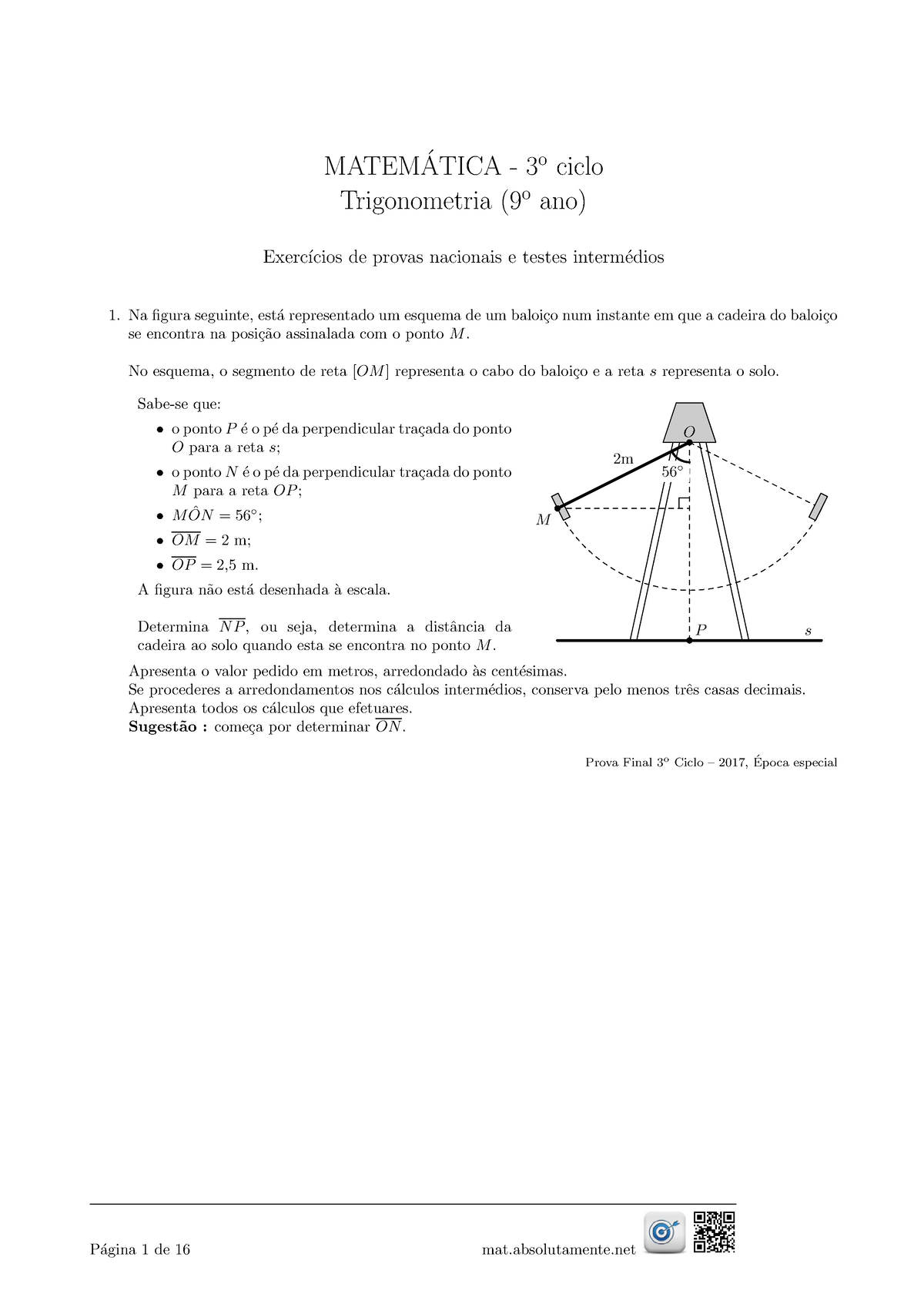 Trigonometria - Mat 9 - MATEM ́ATICA - 3 O Ciclo Trigonometria ( O Ano ...