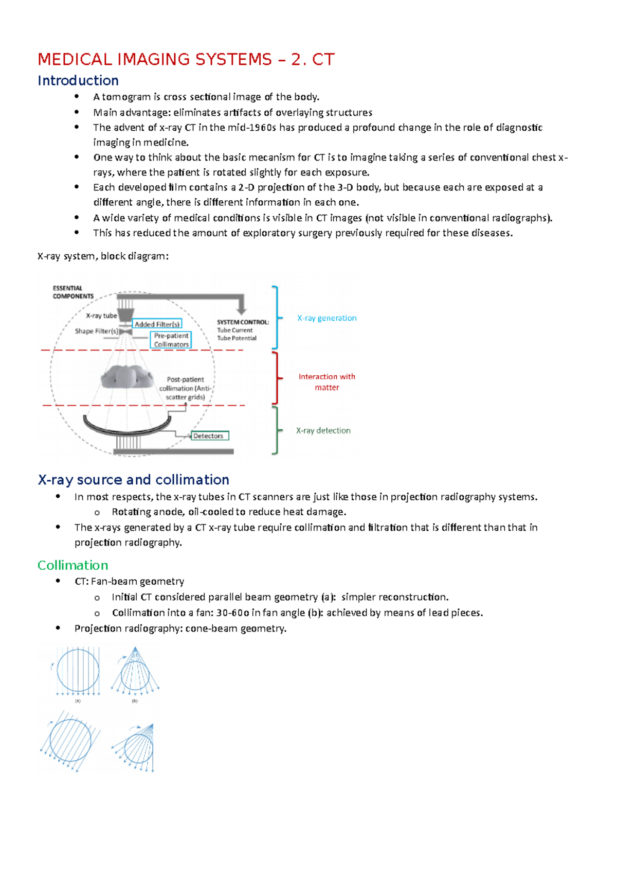 CT-apuntes-2021 - MEDICAL IMAGING SYSTEMS – 2. CT Introduction A ...
