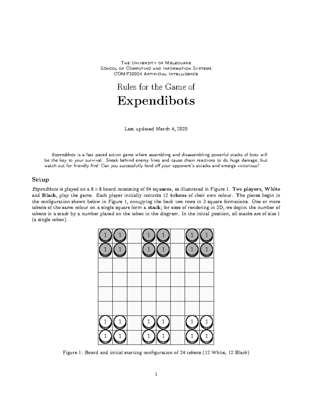 Project Parts A & B Game Rules - School Of Computing And Information ...