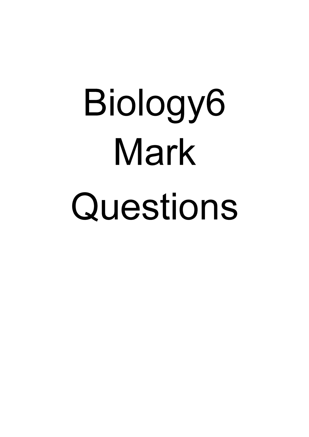 Biology 6 Mark questions - Biology Mark Questions CGP Describe the path ...