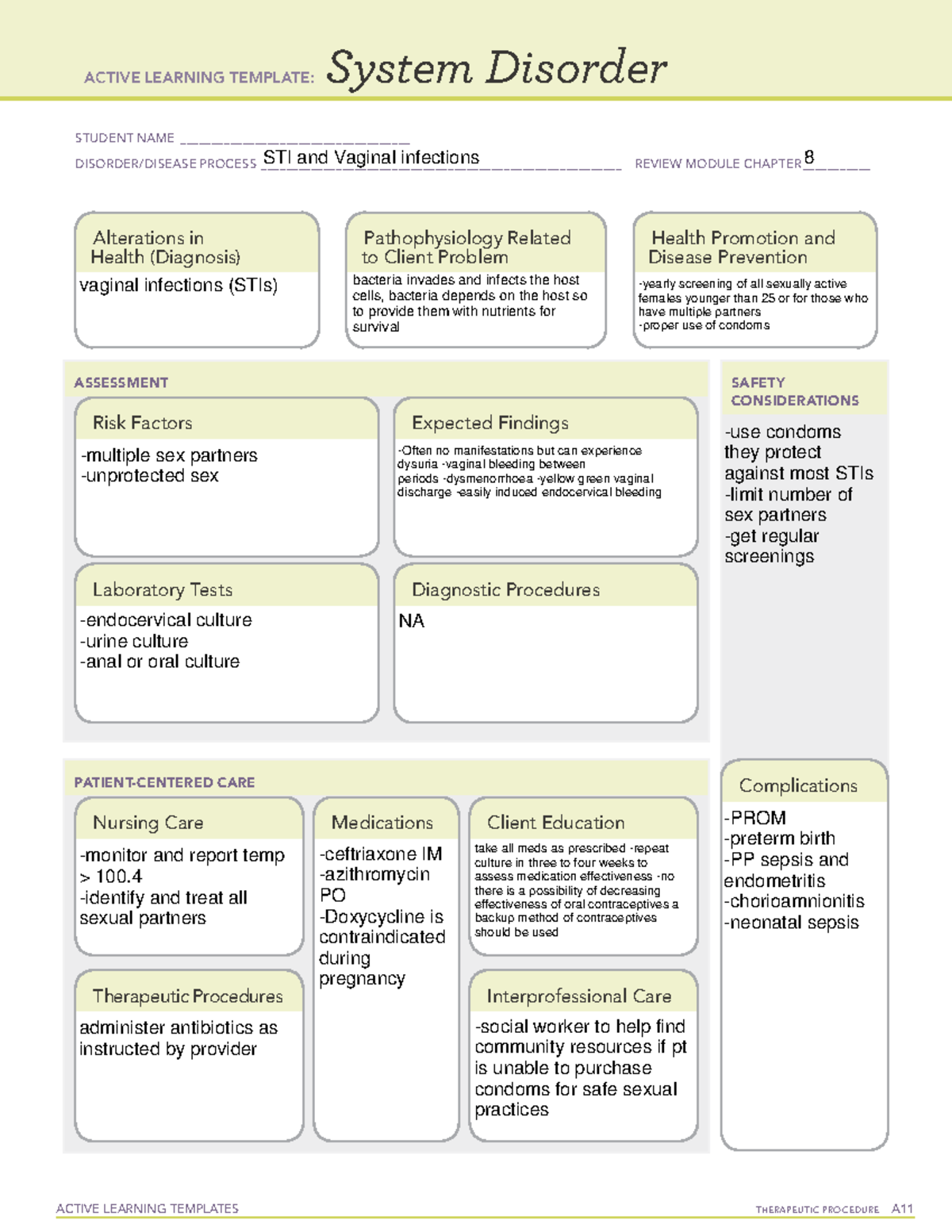 13. ATI Rem A infections to report - ACTIVE LEARNING TEMPLATES ...