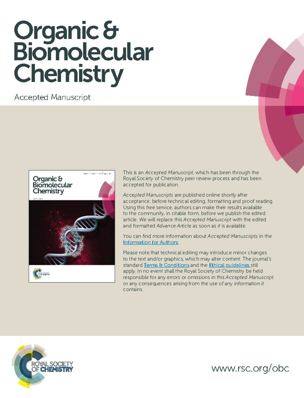 Organic & Biomolecular Chemistry - This is an Accepted Manuscript ...