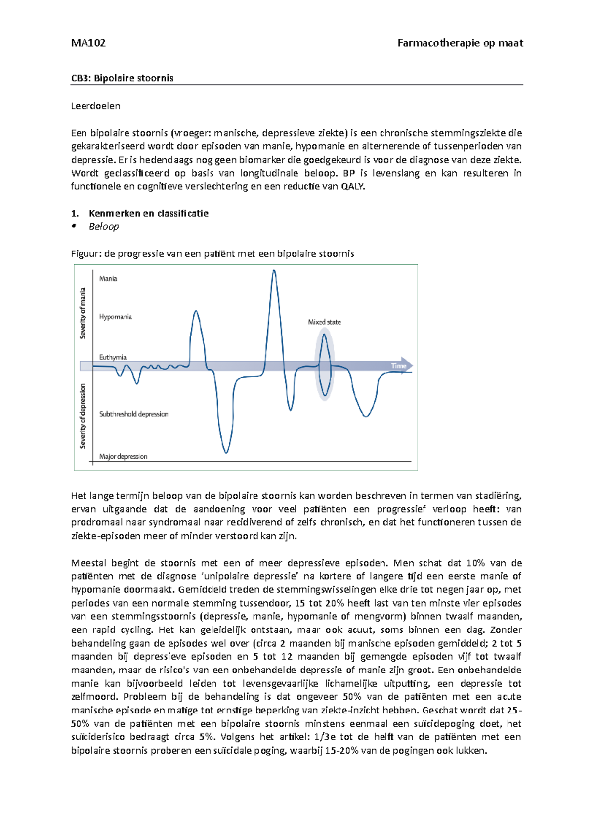 CB3 Bipolaire Stoornis - CB3: Bipolaire Stoornis Leerdoelen Een ...