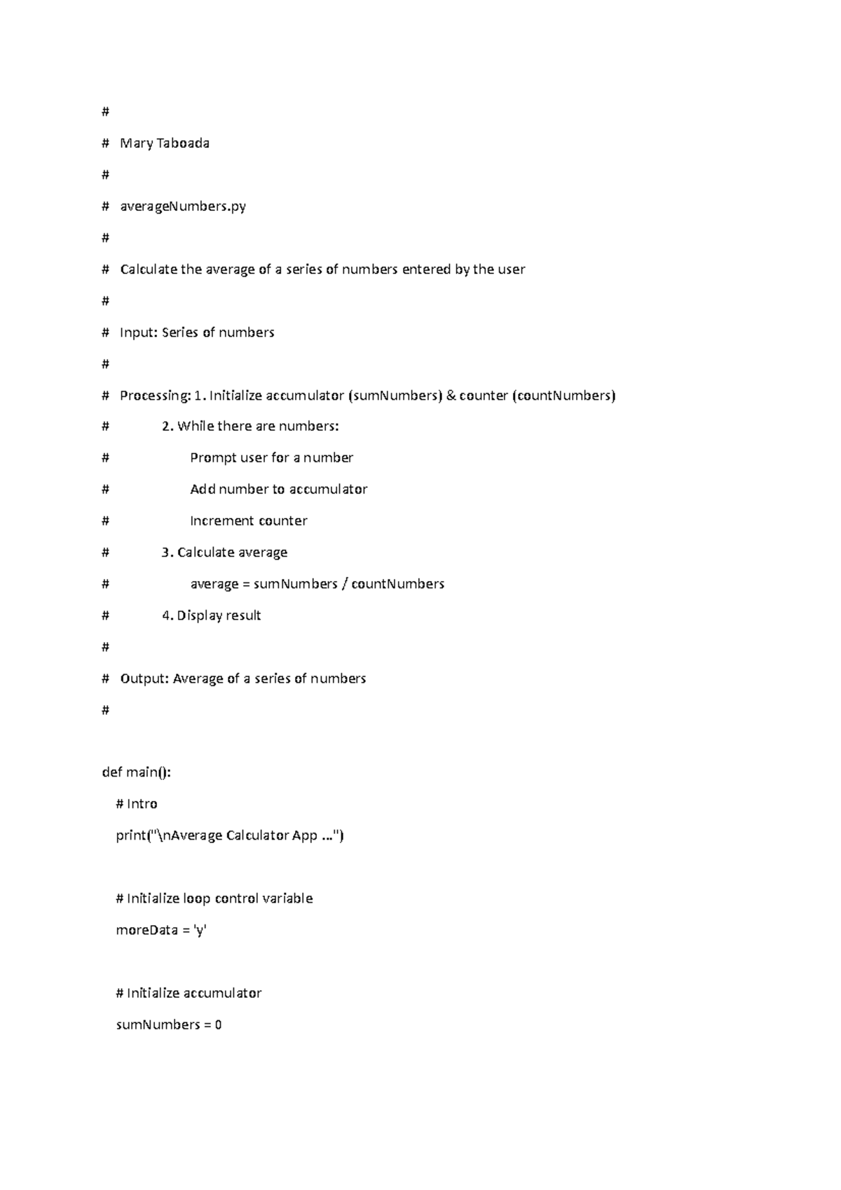 Cop1000c unit4 average of numbers python source code alt text mary