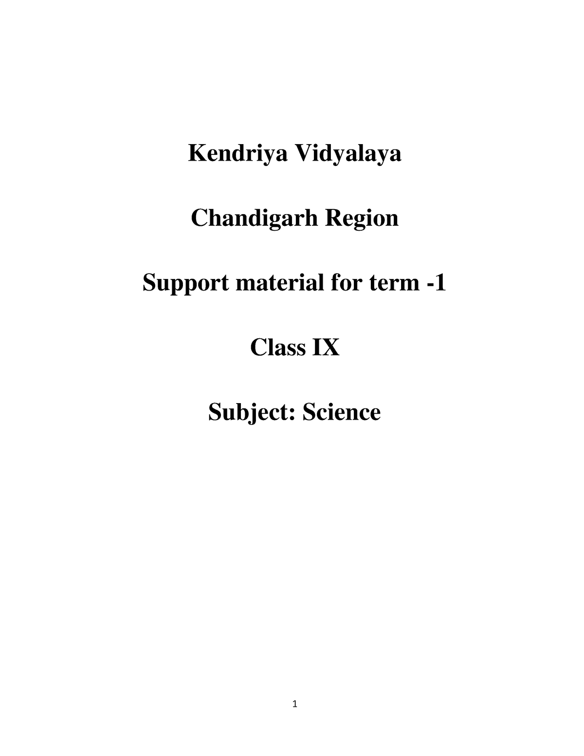 Support material class 9th - Kendriya Vidyalaya Chandigarh Region ...