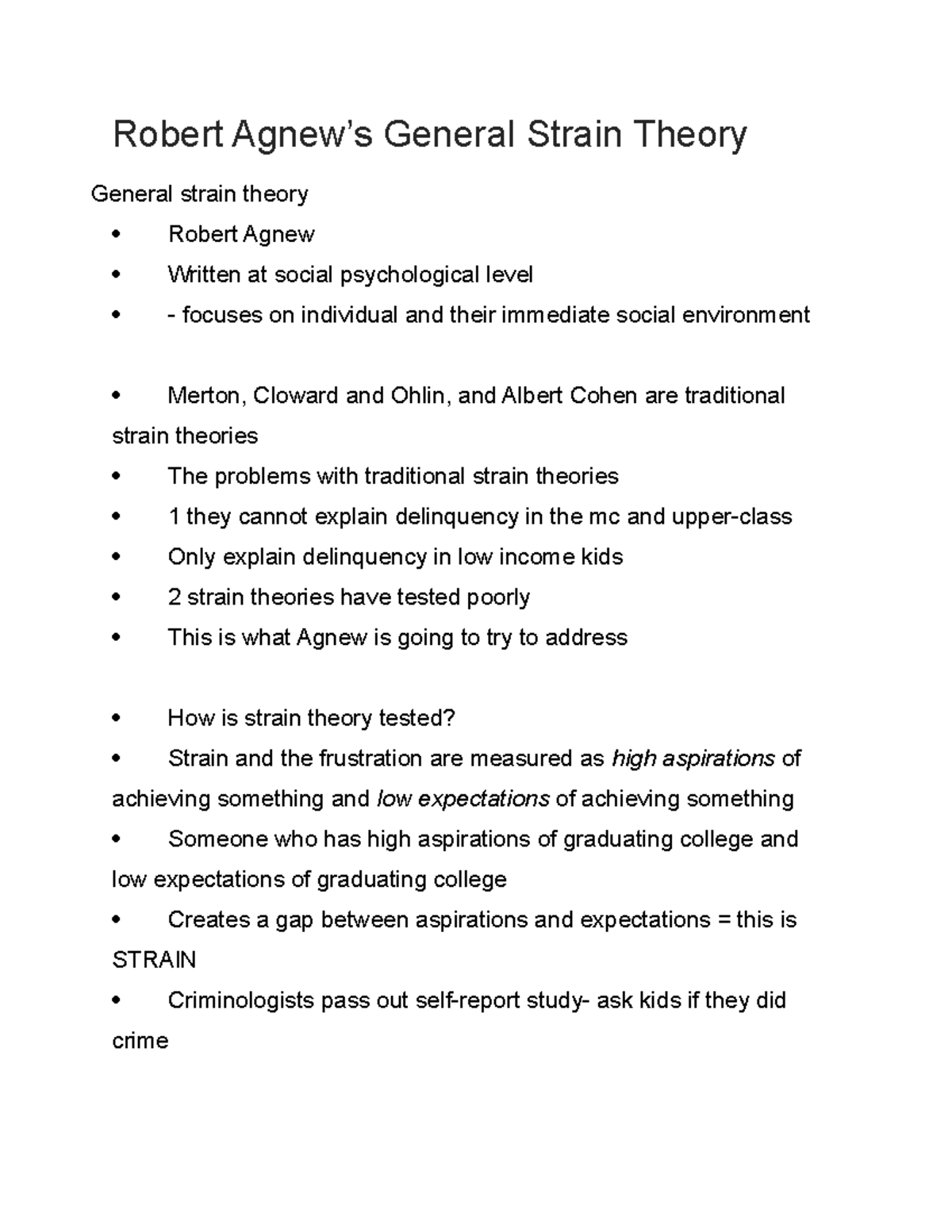 case study of general strain theory