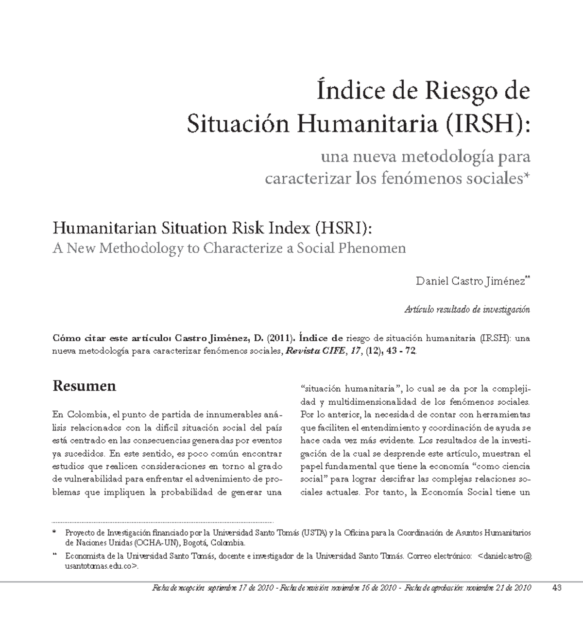 Dialnet-Indice De Riesgo De Situacion Humanitaria IRSH-5061167 - 43 ...