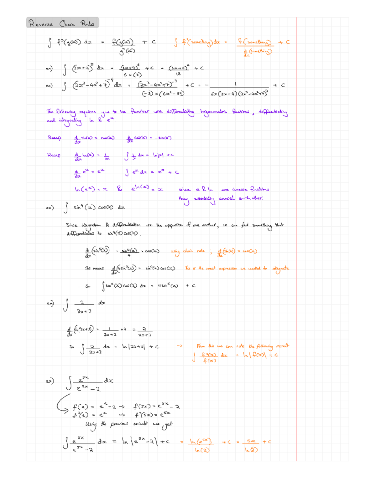 Reverse chain rule notes Studocu